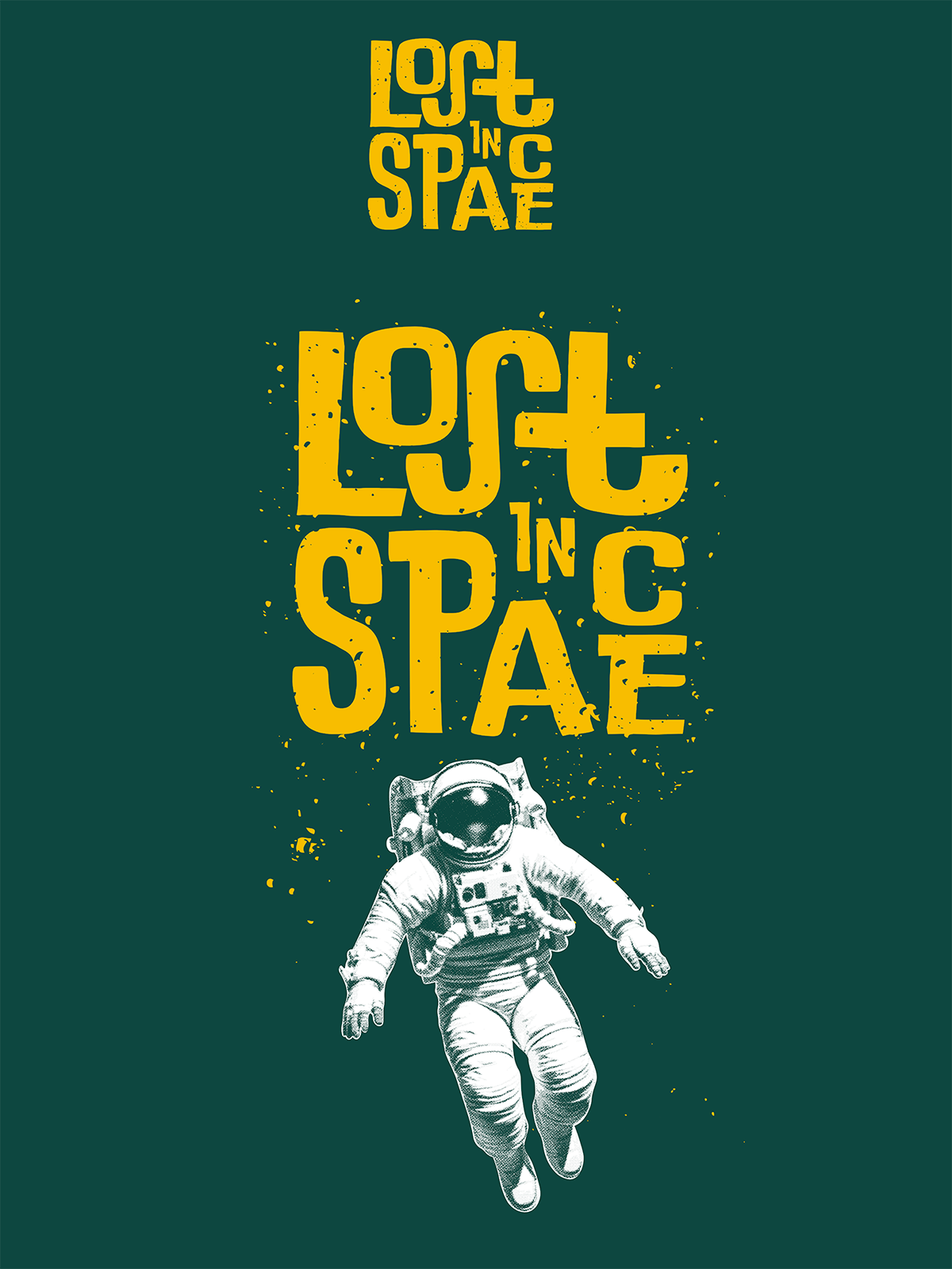 Camiseta Lost in Space serie CBS años 60 algodón orgánico serigrafía sostenible