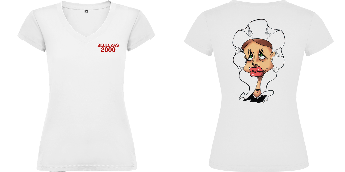 Bellezas. Camiseta cuello en V