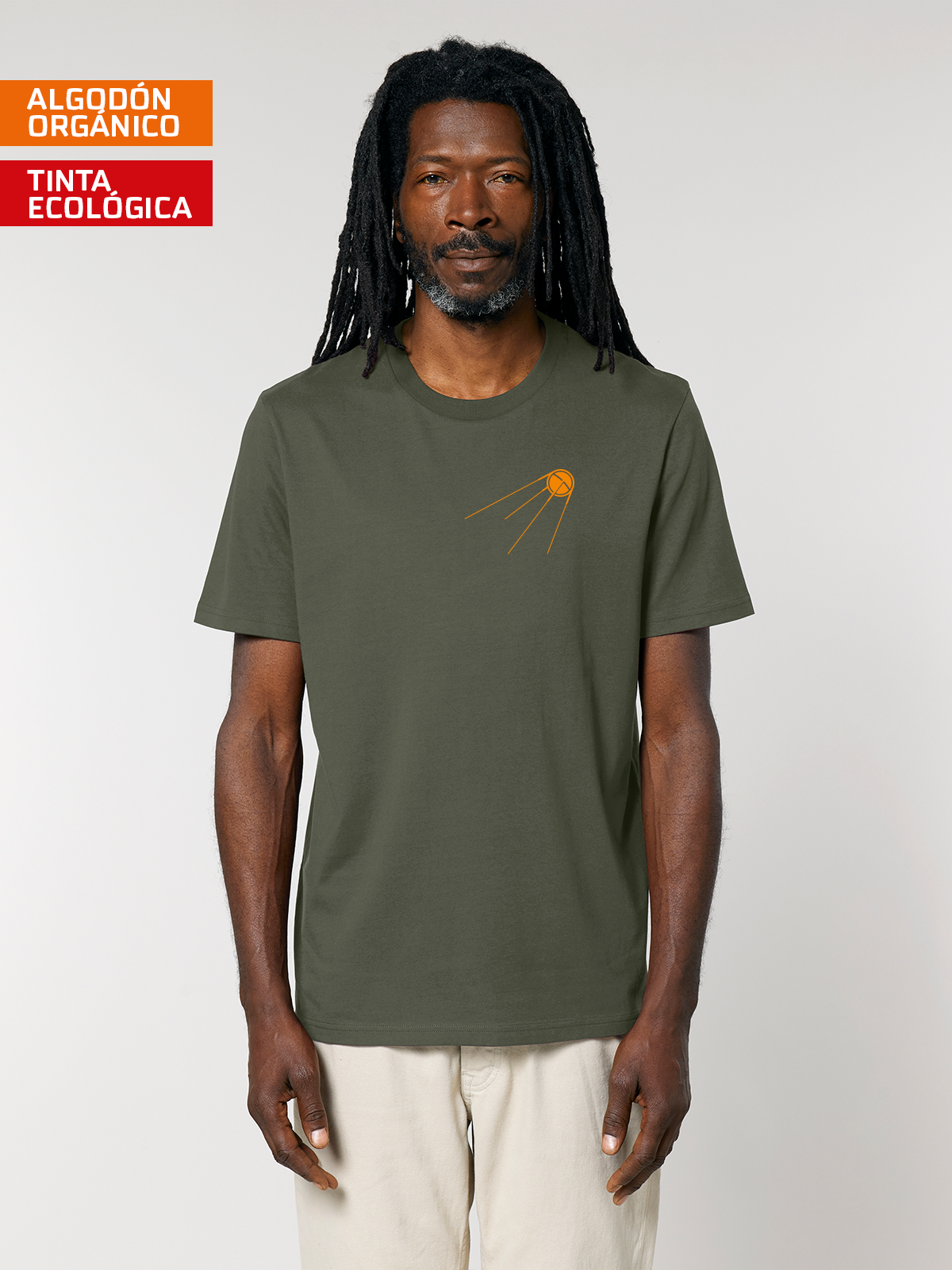 Camiseta 1957 Sputnik 1 carrera espacial algodón orgánico serigrafía sostenible