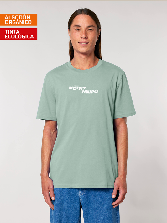 Camiseta Punto Nemo océano Pacífico algodón orgánico serigrafía sostenible
