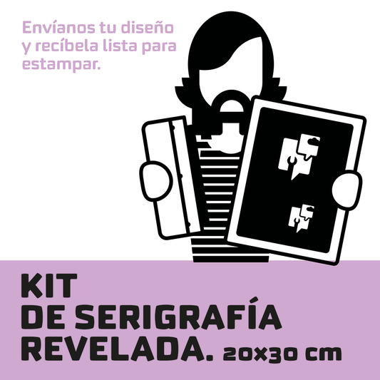 Kit de serigrafía revelada. 20x30 cm