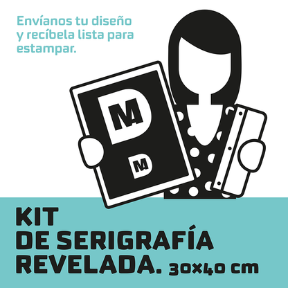 Kit de serigrafía revelada. 30x40 cm